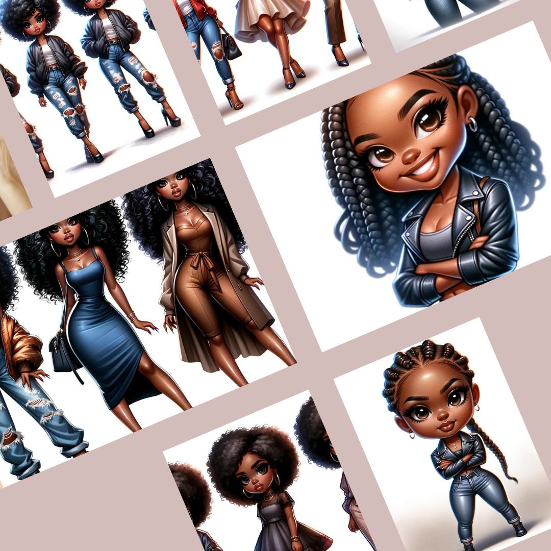 Chibi Style , Chibi Ladies, Diverse Expressions Collection