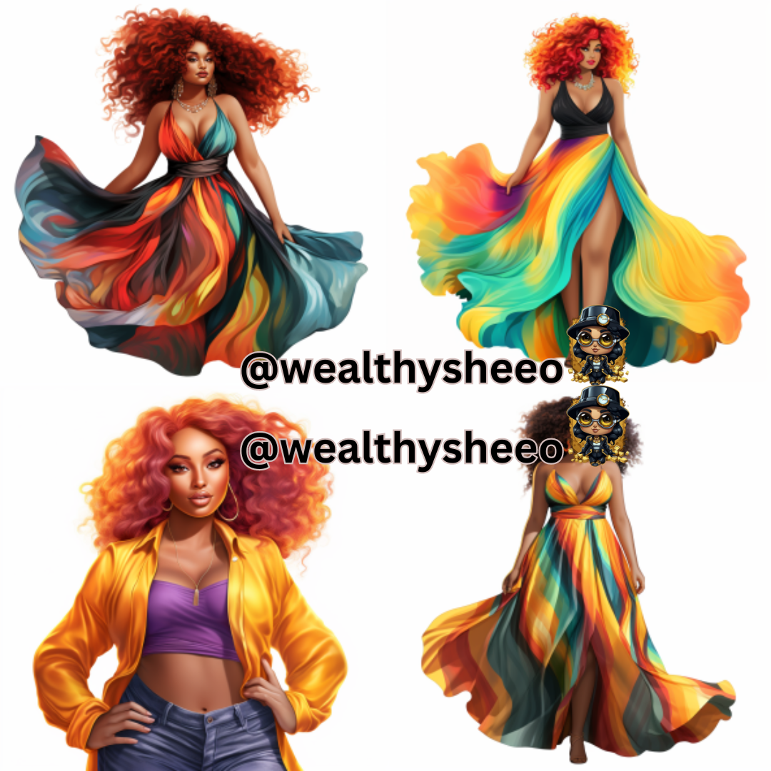 Colorful Curves of Confidence - Clipart Digital Download