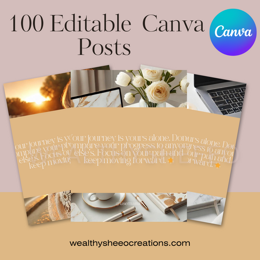 100  Canva Posts + 10 Bonus photos